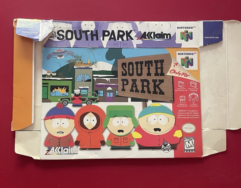 South Park Nintendo 64 Original Manual, box and poster ONLY