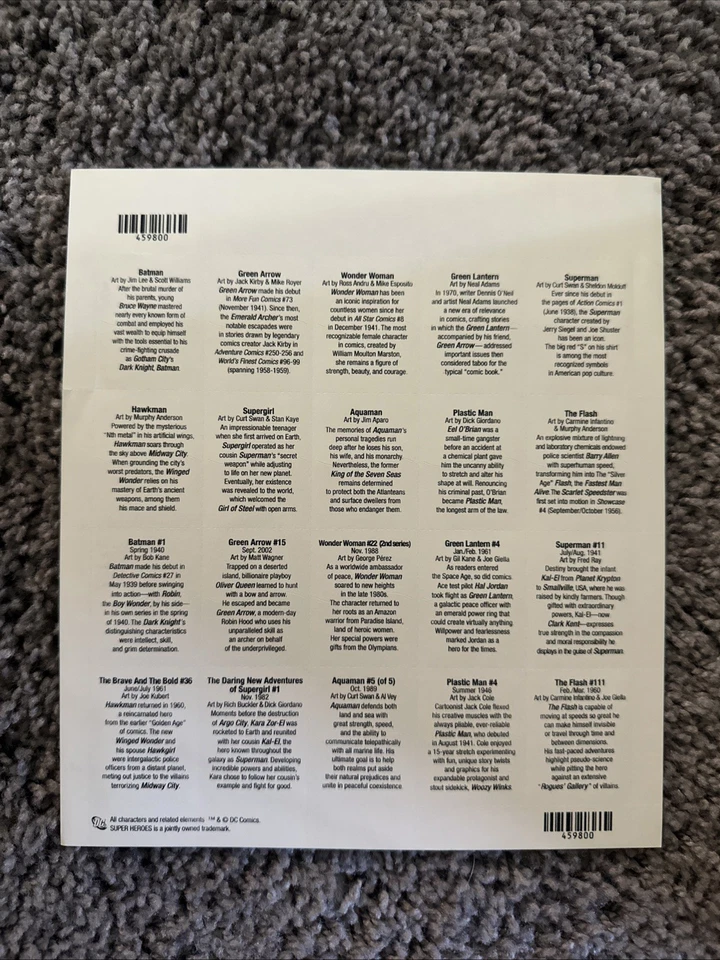 DC Comics Super Heroes US Stamps Full Pane 20 Stamps Superman Batman NOS - Image 2 of 2