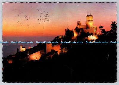 D303482 Republica di S Marino Panorama al Tramonto La Souvenir Scalette Citta P