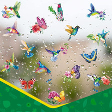 32 Pieces Hummingbird Window Clings Anti Collision Decals to Prevent Bird Str...