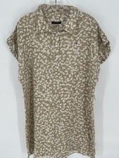 Tommy Hilfiger Linen Blend Women Shirt Dress Size 16 Floral Lightweight Beach