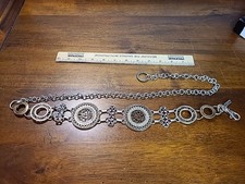 Chicos Belt Boho Chain Link Medallion Metal Bling Vintage Rare