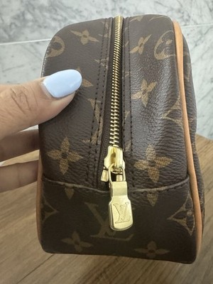 Louis Vuitton 化粧バック Louis Vuitton Monogram Trousse Toilette 25 Brown Makeup Bag Canvas