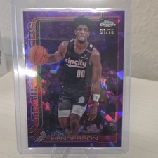 2025-26 Topps Chrome Scoot Henderson #166 Purple Sapphire /75 Trail Blazers