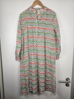 Baobab Kleid L Bunt Gemustert Boho Midi Kleid Locker Handmade Jaipur - Bild 1 von 4