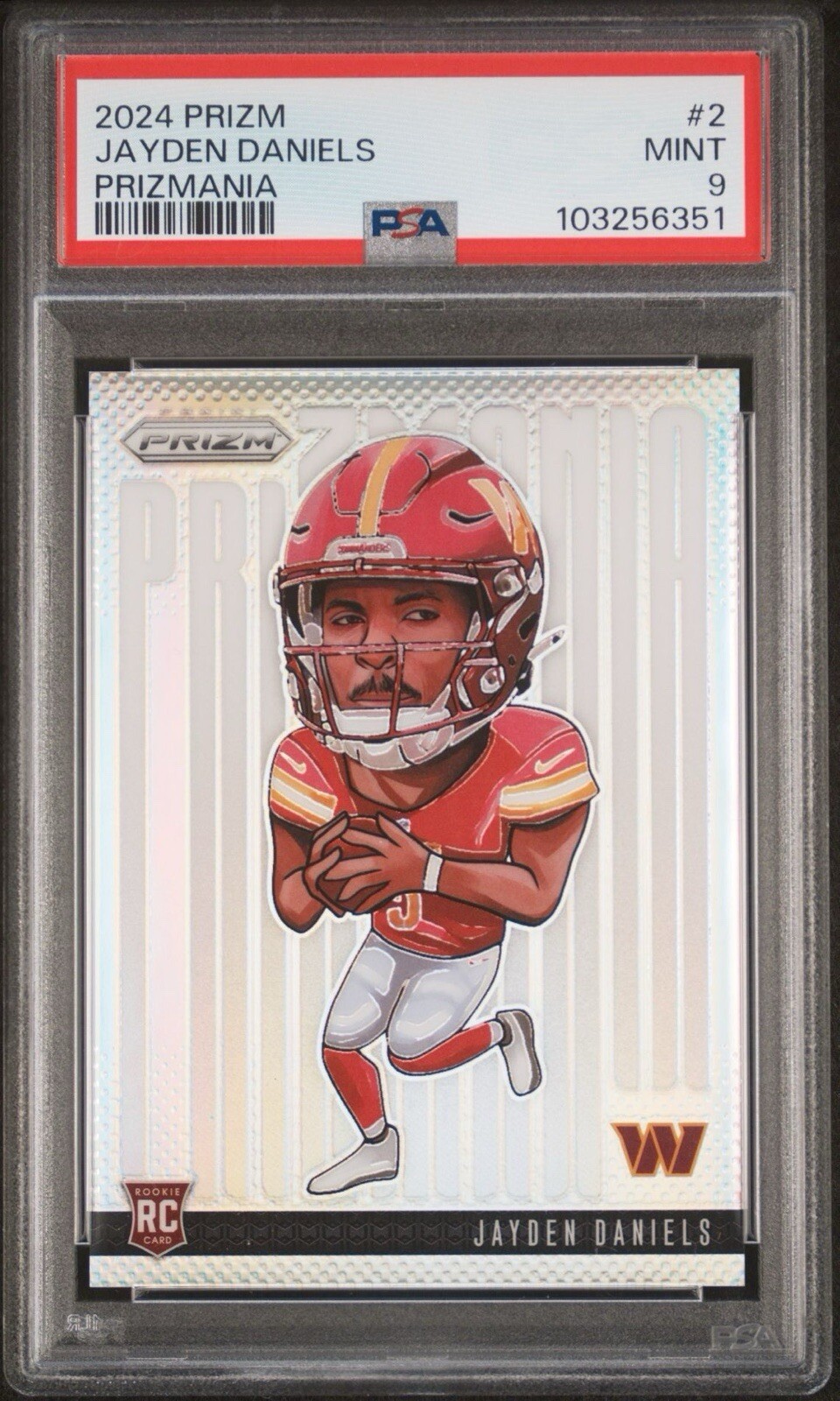 2024 Panini Prizm Jayden Daniels Commanders Prizmania Case hit RC ROY PSA 9  🔥