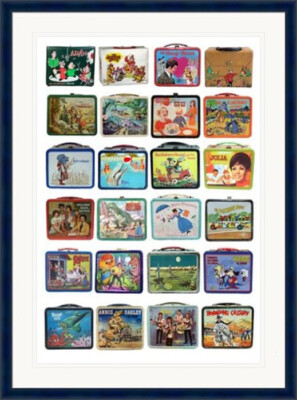PRINT ORIGINAL Digital Art Collage Collection Antique Vintage Lunchboxes Giclee