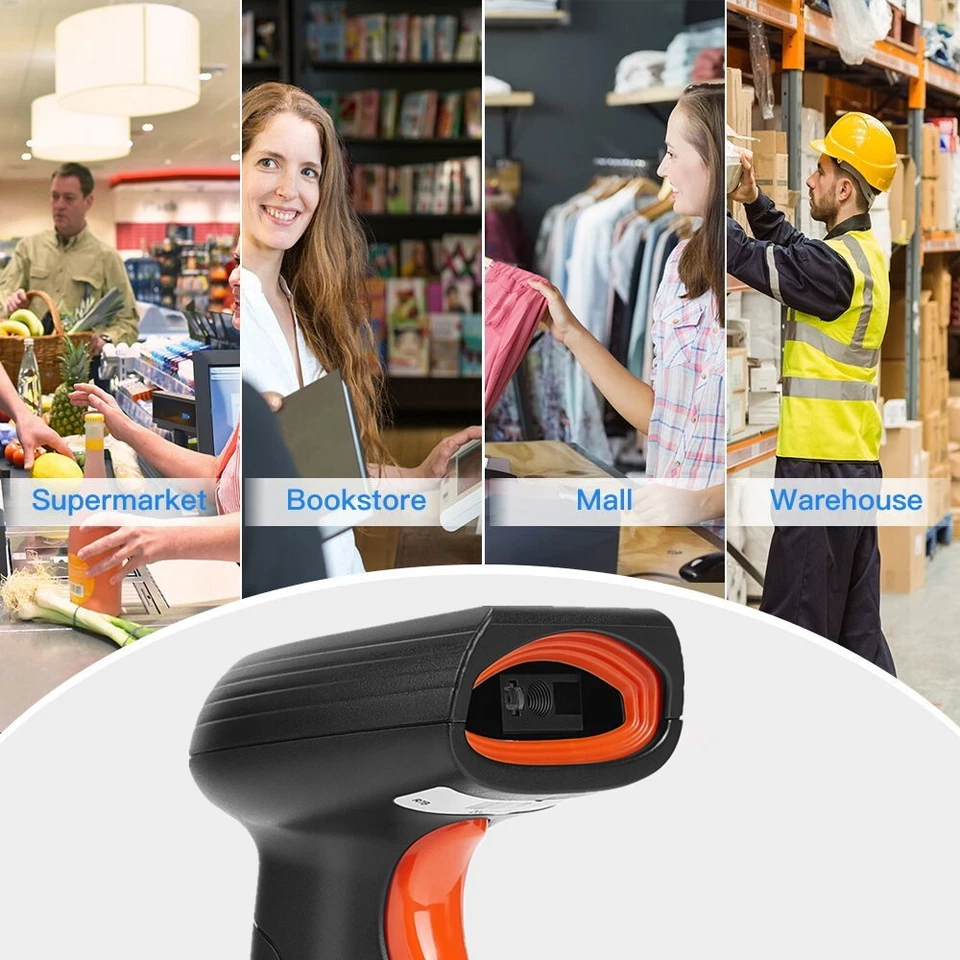 Handhold Wireless Code Scanner Bluetooth USB QR Code Reader for Store Warehouse - Image 4 of 4