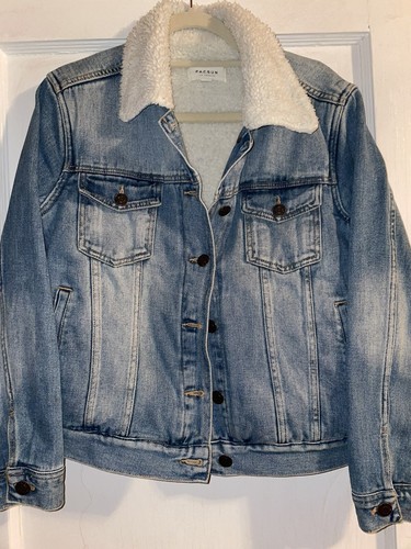 PACSUN Women's Denim Sherpa Jacket 
