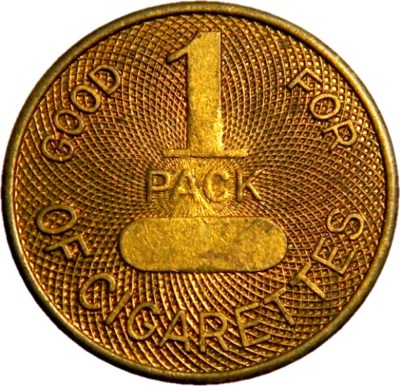 cigarette tokens Vintage Sparks Good for 1 Pack of Cigarettes Token Coin Vintage Token - Good for
