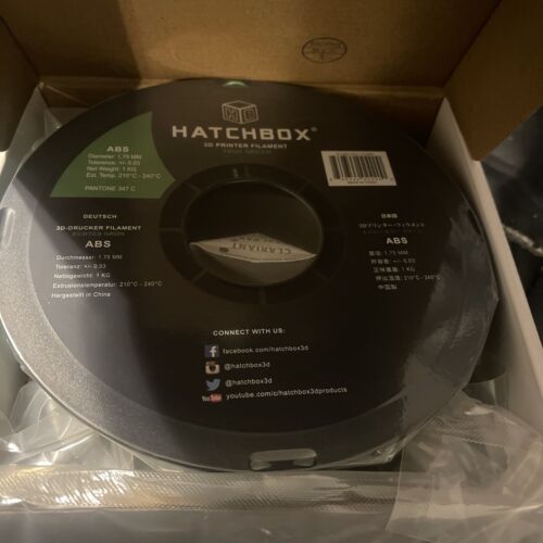 HATCHBOX ABS 1.75 mm 3D Printer Filament in Neon Green, 1kg Spool - Picture 1 of 5