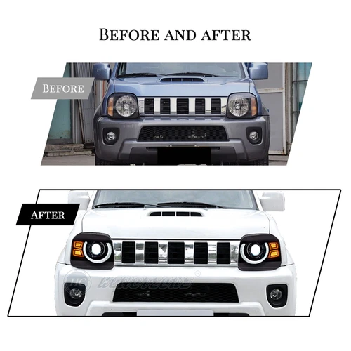 Conjunto de faros LED HCmotion de luz delantera izquierda+derecha para Suzuki Jimny 2007-2015 - Imagen 8 de 9