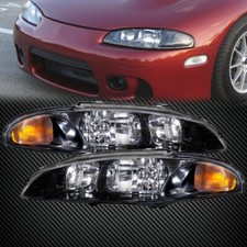 Headlights Set Left Right Pair For 1997-1999 Mitsubishi Eclipse Rs Gs Halogen Headlights Set Left Right Pair For 1997-1999 Mitsubishi Eclipse Rs Gs Halogen