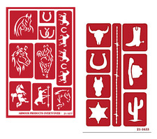 Western Cowboy Stencil Wild West Glass Etching Stencils Reusable Armour Etch