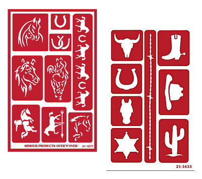 Western Cowboy Stencil Wild West Glass Etching Stencils Reusable Armour Etch