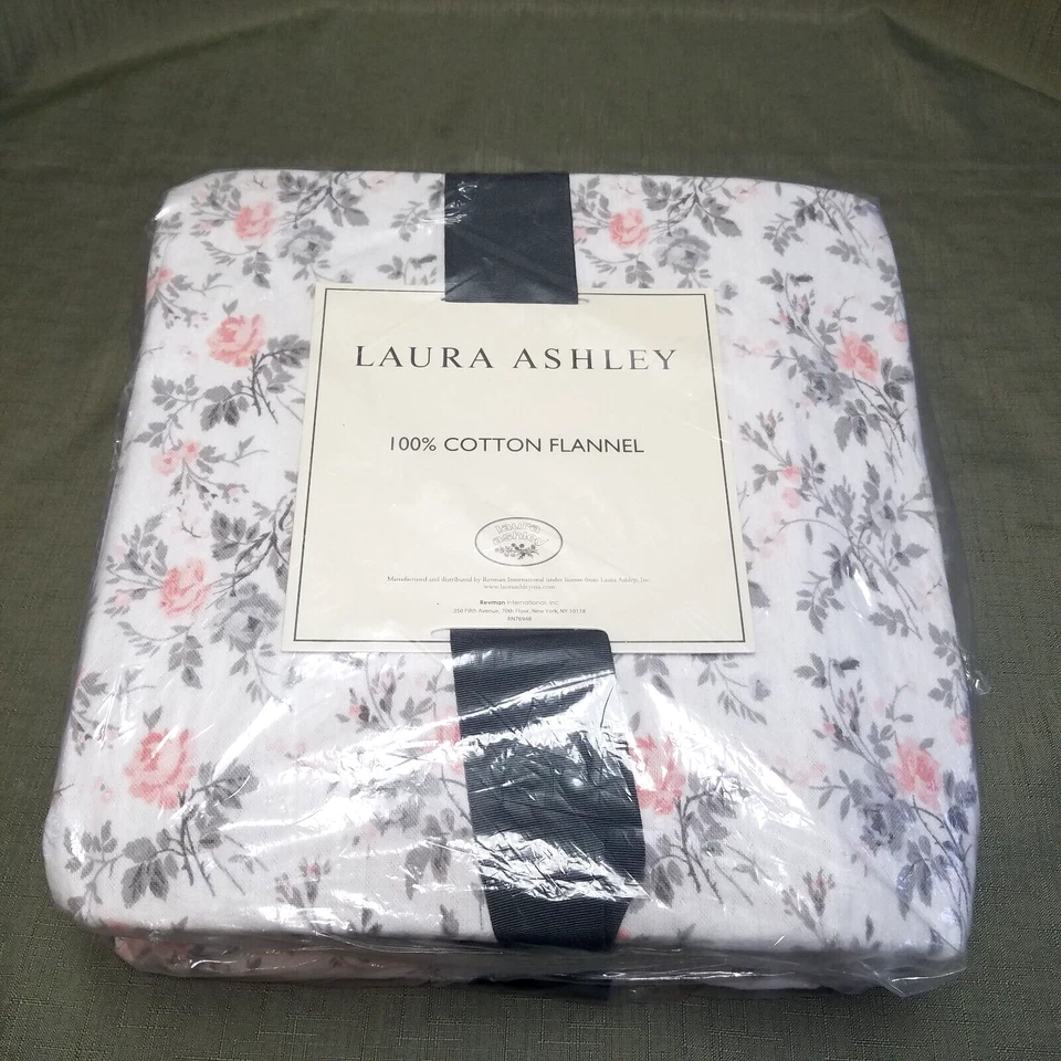 Conjunto de lençóis Laura Ashley 100% algodão flanela fina DUPLO floral ultramacio NOVO! - Imagem 2 de 4