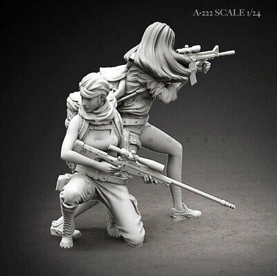1/24 Resin 75mm Figure Female Snipers Gunners 2 Ladies Unpainted Unassembled | eBay