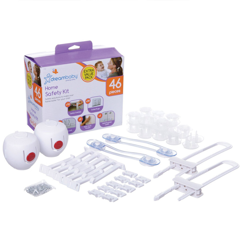 Dreambaby 46 Piece Home Safety Kit includes Outlet Plugs Latches and Covers for