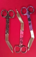 3 LISTER BANDAGE SCISSOR 7.25" STYLEMATE ROUND PATTERN PINK,BLK,PURPLE!SURGICAL 