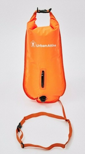 Urban Attiva Wild Swimming Tow Float Dry Bag, 28 Litre Capacity, Orange, Whistle