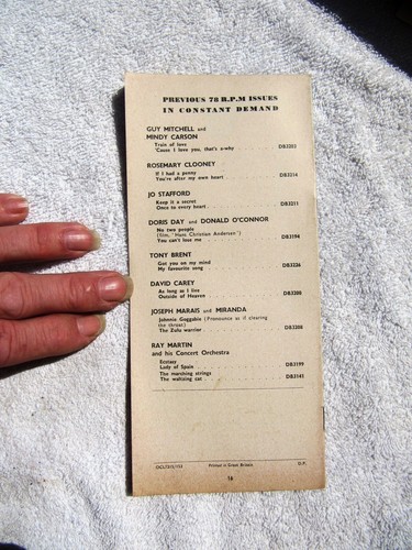 Feb 1953 British COLUMBIA Supplement JULIE DAWN Record Overseas CATALOG LP 45 78 - Picture 3 of 3