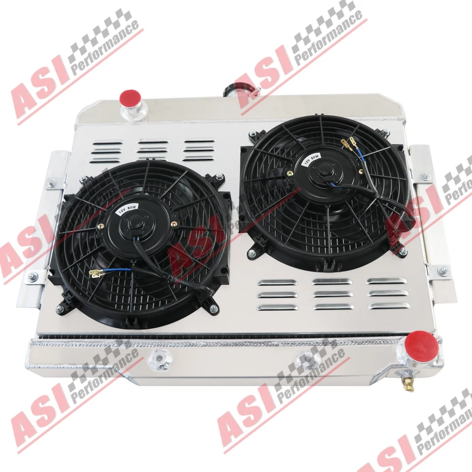 3-Row Radiator+Shroud Fan fit 72-86 Jeep CJ/CJ5/CJ7 Chevy Small Block Swap Foto 4 de 4