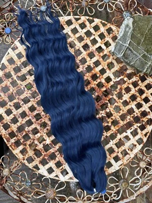 Anna Synthetic Wave Hair Crochet Weave Dreadlocks Dreads Curly Blue 24” 100g