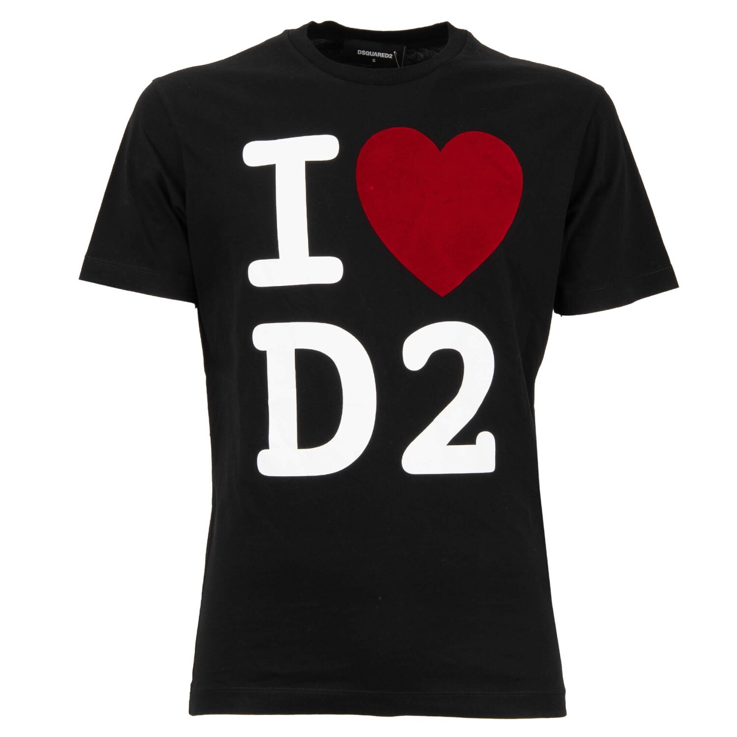 DSQUARED2 Хлопковая футболка I Heart D2 Velvet Logo Черный Белый Красный 12424 33690₽