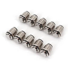 10Pcs Metal 12mm Waterproof 2Pin Momentary 1NO Raised Mini Push Button Switch