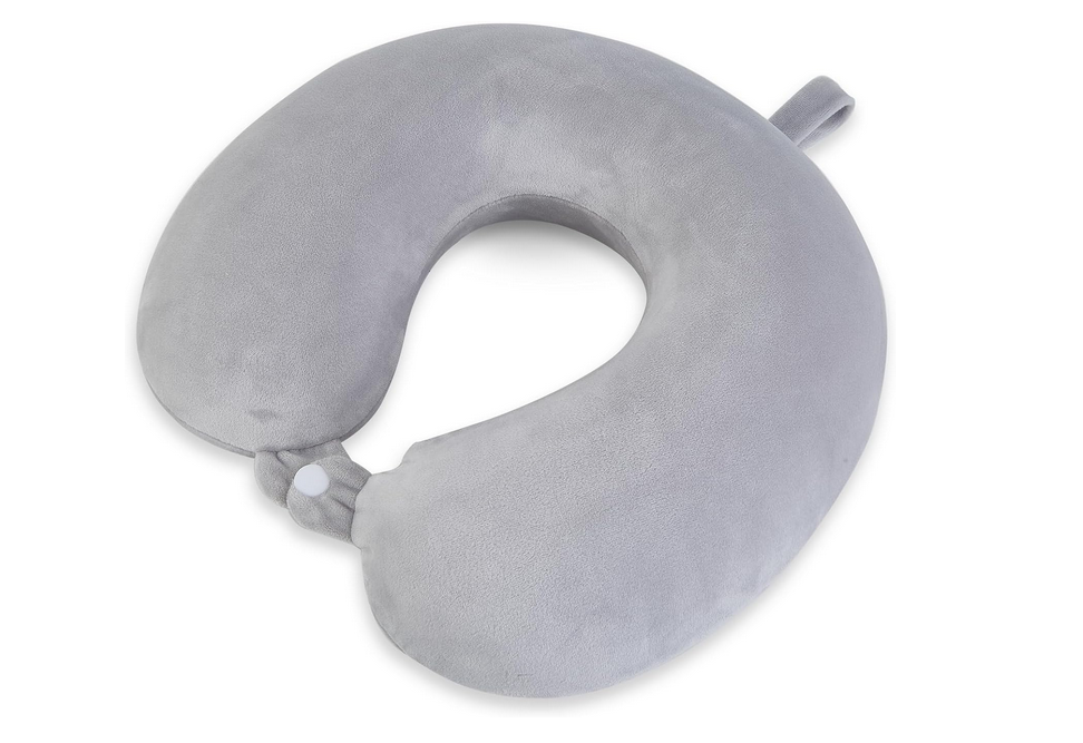 Luxury Grey Travel Pillow for Airports & Comfortable Journeys NWT-image