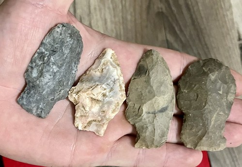 American Artifacts Lot 12 w/ Frame Arrowheads Adena Burlington Chert More - Picture 5 of 8