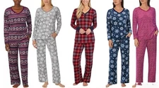 Nautica Women 2 Piece Fleece Pajama Sleepwear Set