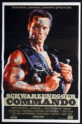 COMMANDO Original One sheet Movie poster Arnold Schwarzenegger