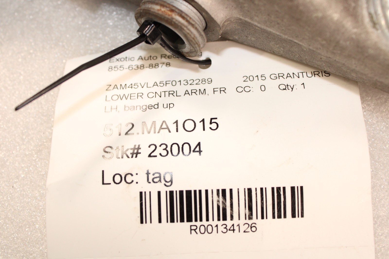 2015 Maserati Granturismo, LH, Left, Front Lower Control Arm, Dmg, Used