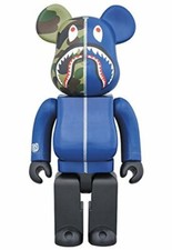 Medicom Toy Be@rbrick Bearbrick BAPE CAMO SHARK Navy Blue 400% WGM ape 2017