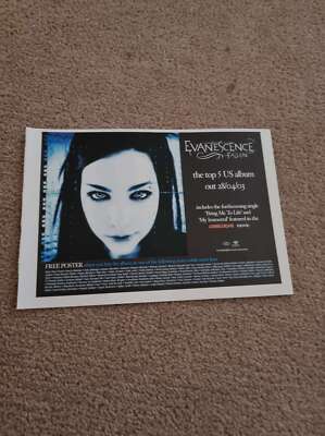 TNEWM104 WERBUNG 5X8 EVANESCENCE: ''GEFALLENES'' ALBUM