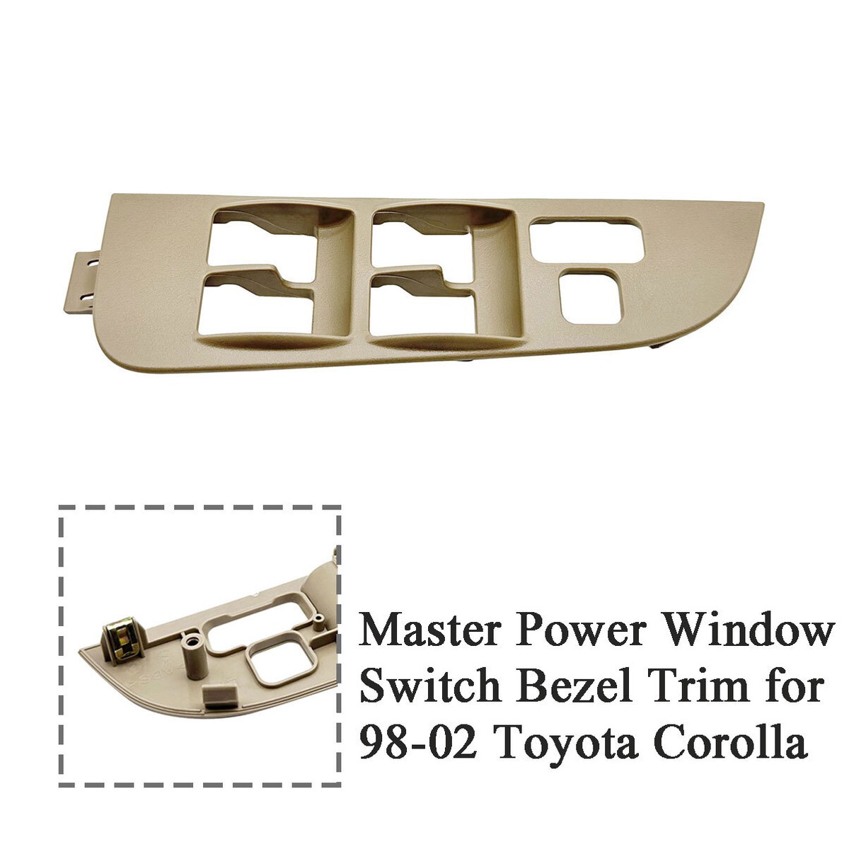Driver Side Master Power Window Switch Bezel Trim For Toyota Corolla 1998-2002 – Black