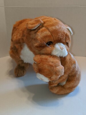 1985 Avanti Applause Orange Tabby Cat Mother and Kitten Plush 24
