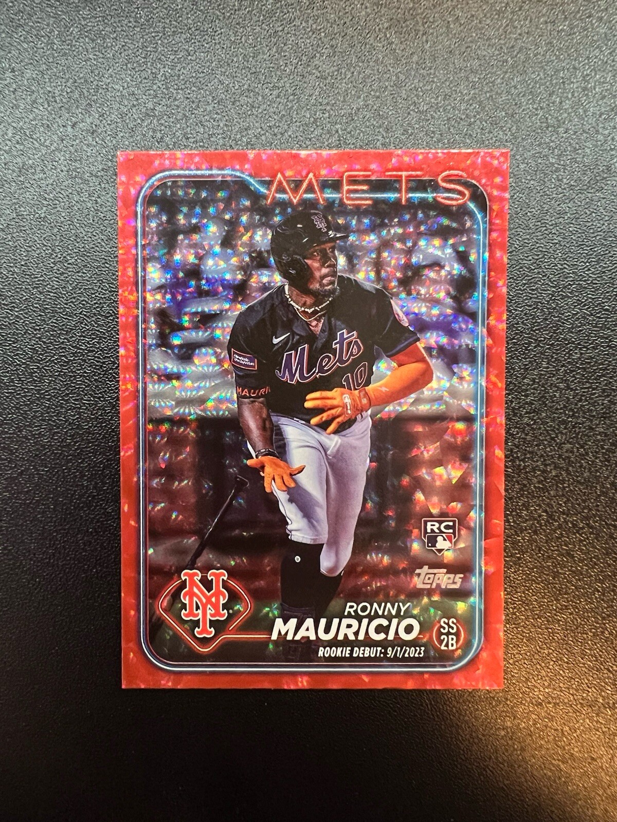 Ronny Mauricio 2024 Topps Update Series /199 RC Red Crackle Foilboard US157