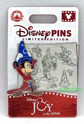 Disney LE 1000 Pin Sorcerer Mickey Fantasia Sketch Joy on Screen