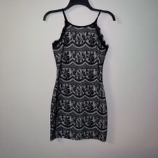 WINDSOR Black Lace Tank Cocktail Party Dress small #1570
