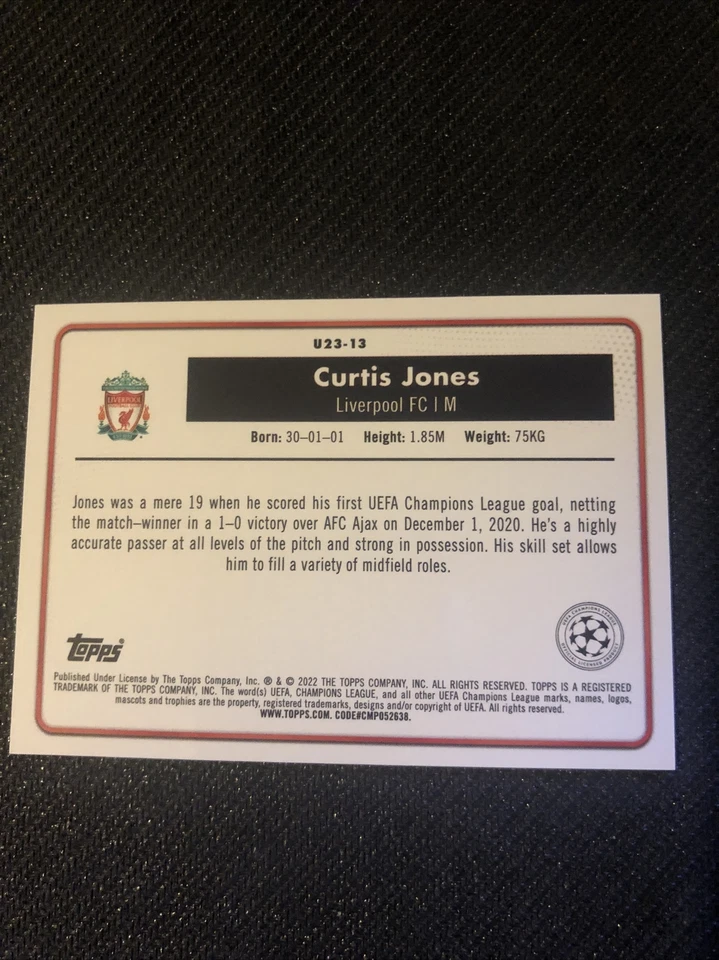 2021-22 Merlin Chrome UEFA U23 Stars #U23-13 Curtis Jones - Liverpool FC - Image 2 of 2