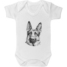 'German Shepherd Portrait' Baby Grows / Bodysuits (GR056328)