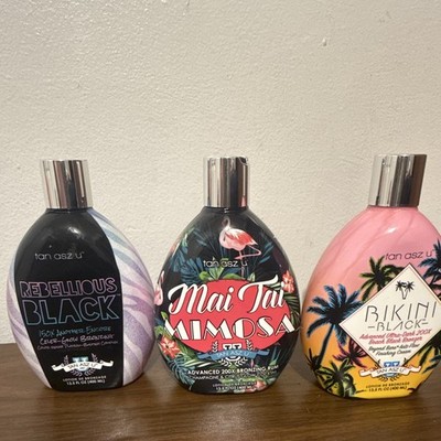 Tan Asz U Indoor Bronzer Tanning Lotion Set (3) Rebellious Black/Mai Tai/Bikini
