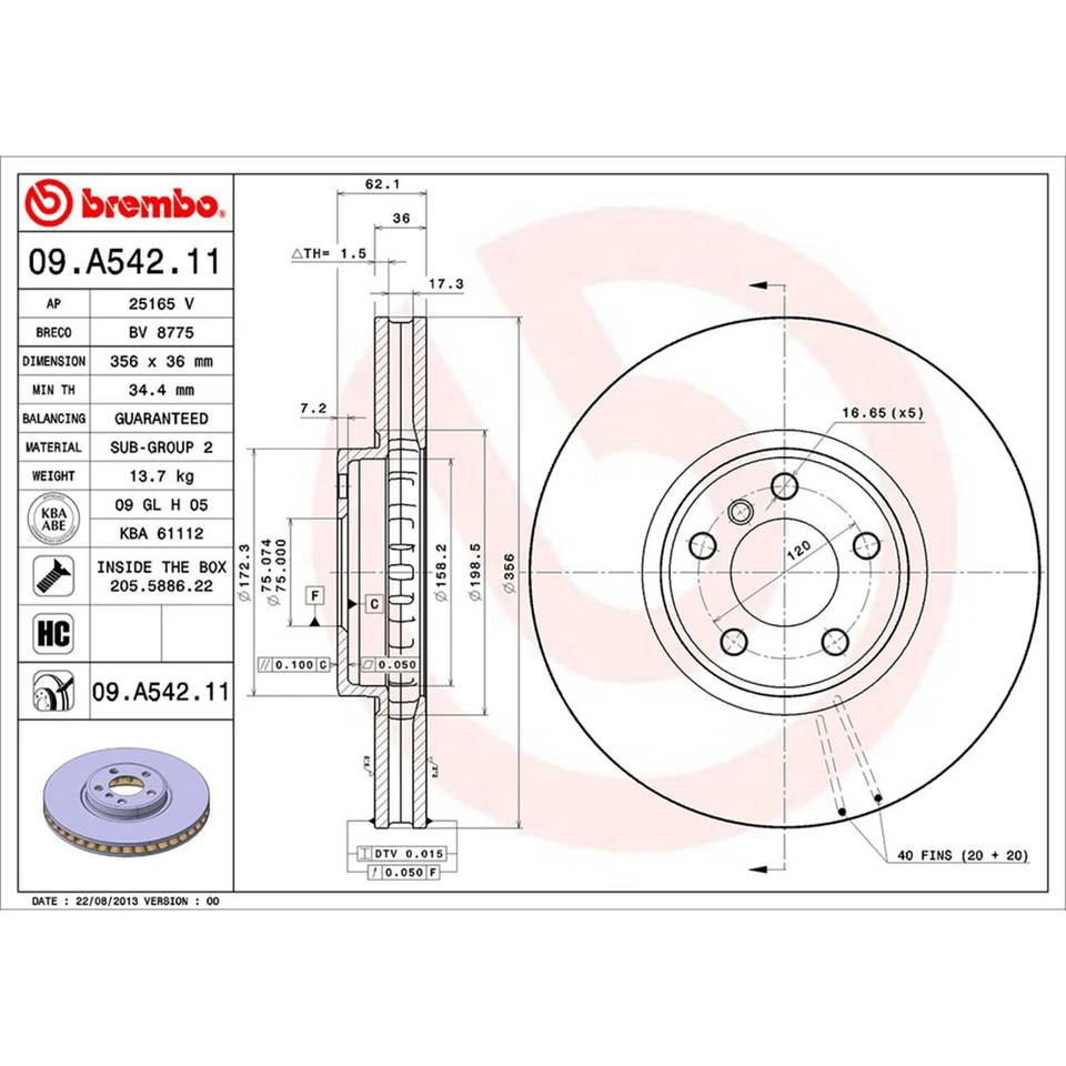 Brembo Prime Front Brake Rotors Brake Pads Kit For 2002-2006 BMW X5 - Imagem 2 de 4