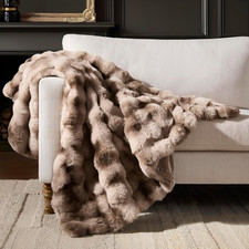 Luxury Bubble Throw Blanket, Faux Fur Mink Plush Throw for Couch, Sofa and Bed,