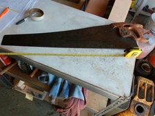 Vintage 28" Blade Disston Thumbhole Hand Saw Lot 25-45-C