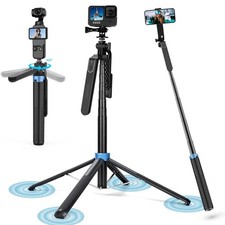 71" 4-Leg Selfie Stick Tripod for GoPro/Osmo Pocket 3/insta360/iPhone/Android...