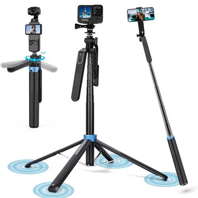 71'' 4-Leg Selfie Stick Tripod for GoPro/Osmo Pocket 3/insta360/iPhone/Android...