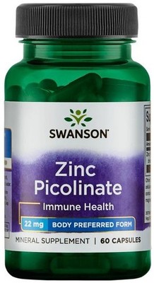 Swanson Zinc Picolinate Body Preferred Form, 22mg - 60 caps (181,67 EUR/kg)